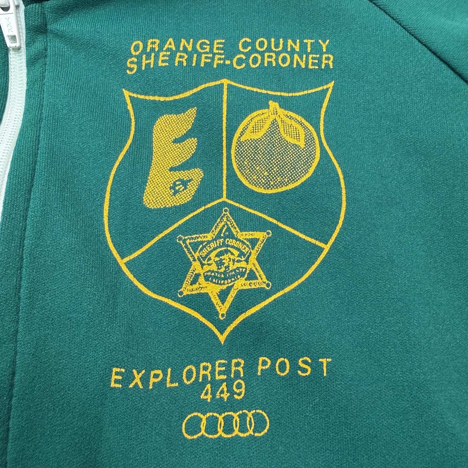 Vintage 1980 Ascot California Police Explorer Olympic Track Jacket Double Knit M