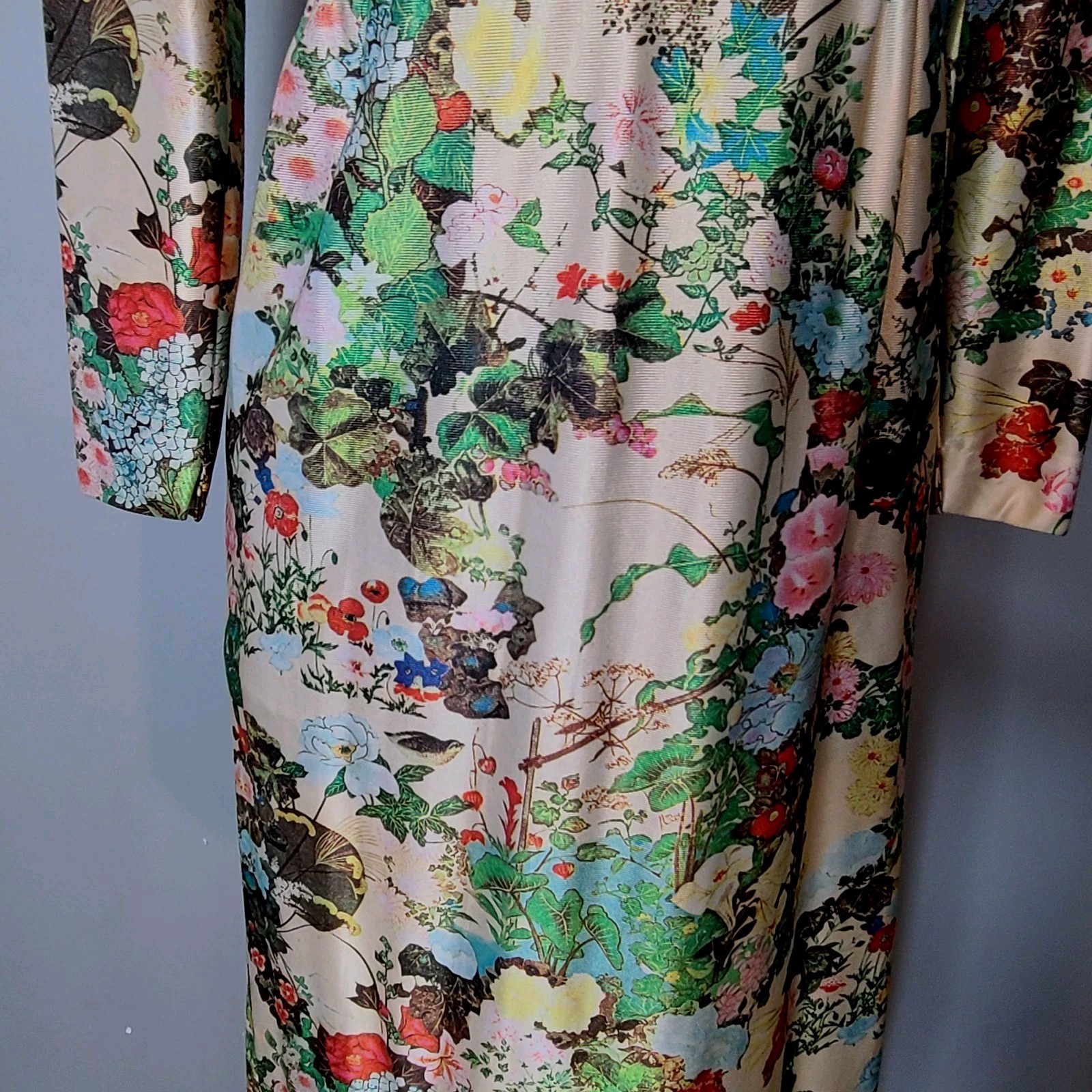 Vintage 70s Leslie Fay Maxi Dress Mod Floral Small Regency MCM Retro Ren Faire