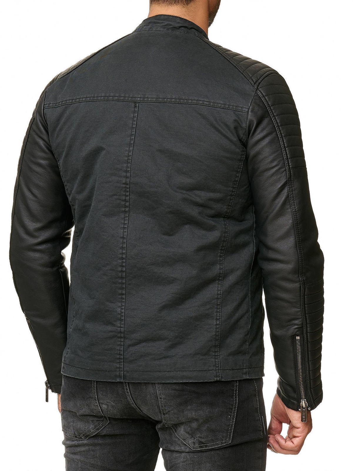 Redbridge men’s between-seasons jacket biker jacket faux leather cotton TRBC M6070