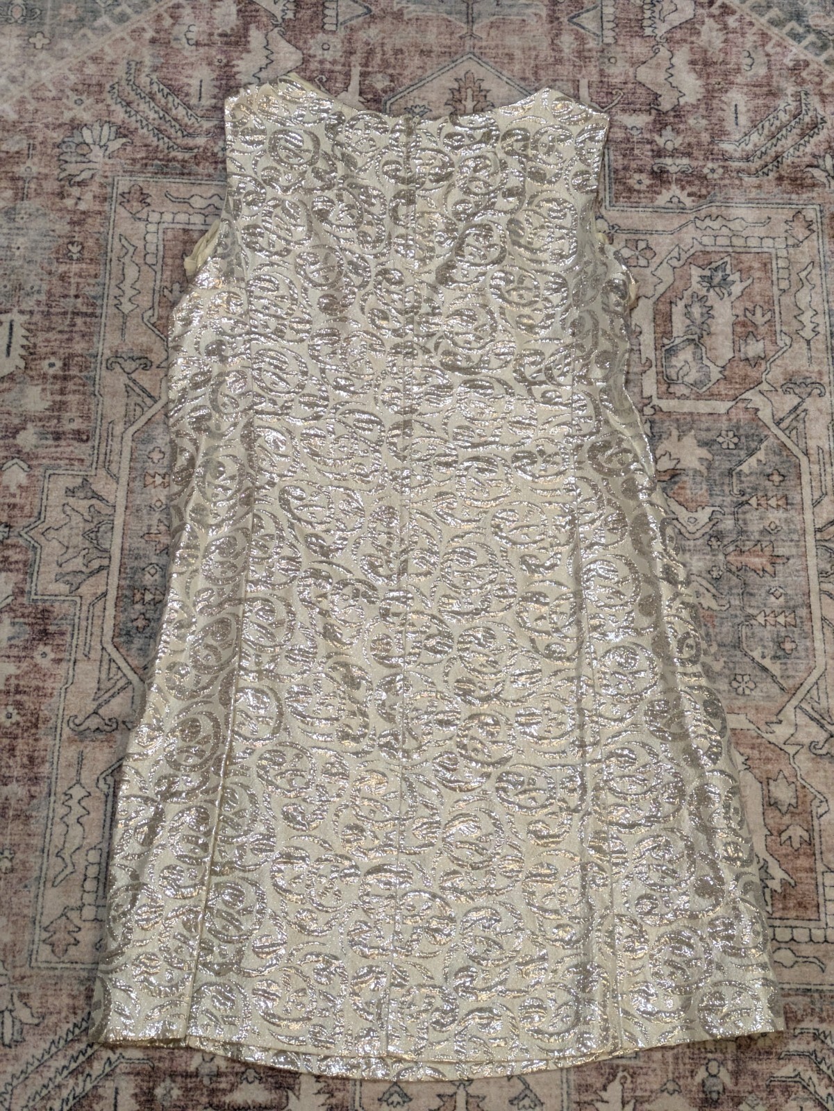 Vintage 60s VOLUP Carol Brent Montgomery Wards Metallic Silver Two Piece 26
