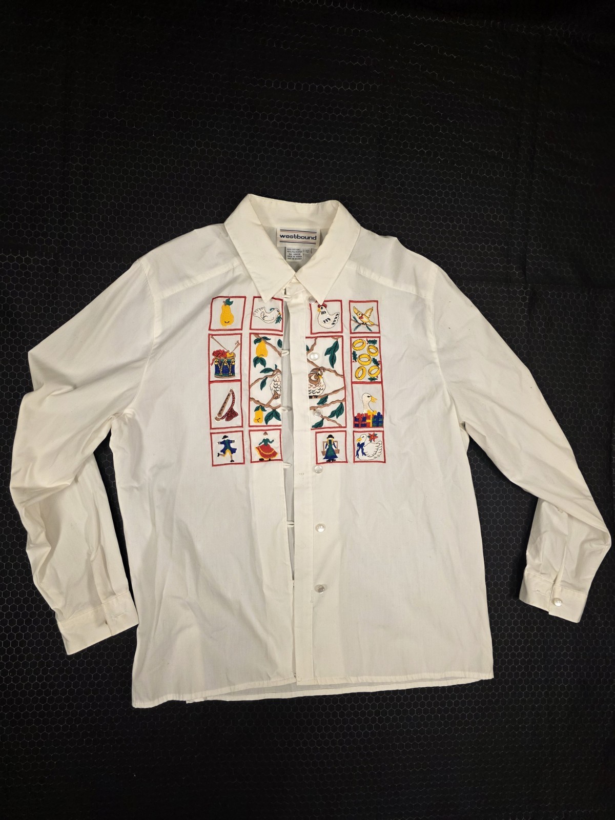 Westbound Vintage 1990s The Twelve Days of Christmas Size 12 60% Cotton, 40% Pol