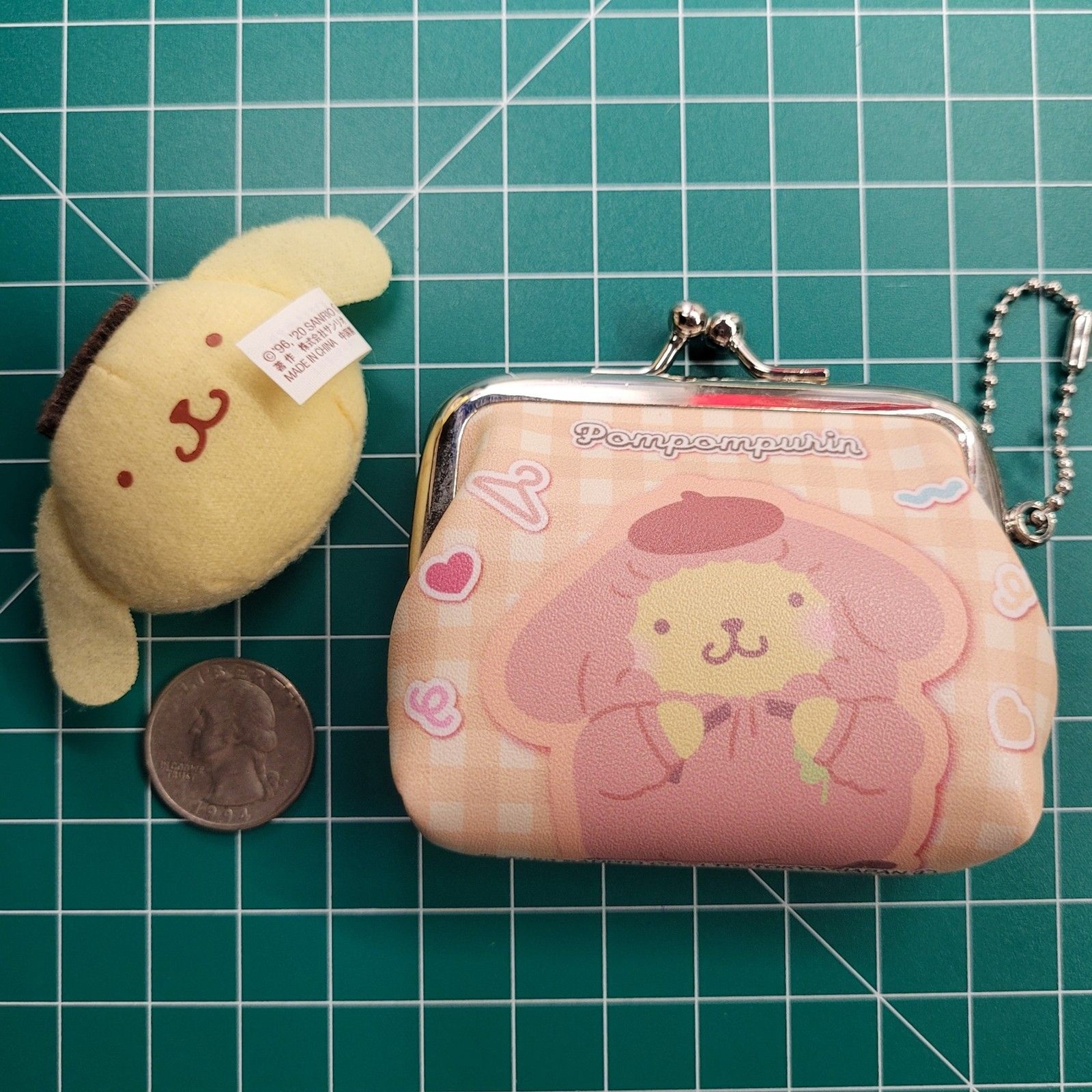 Pompompurin – Sanrio Pink Gamaguchi Coin Purse & Mini Plush Set