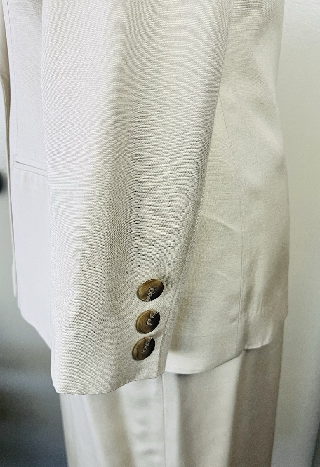 80’s Christian Dior Skirt Suit Women’s Sz:10 Cream/off White Prime Double Breast