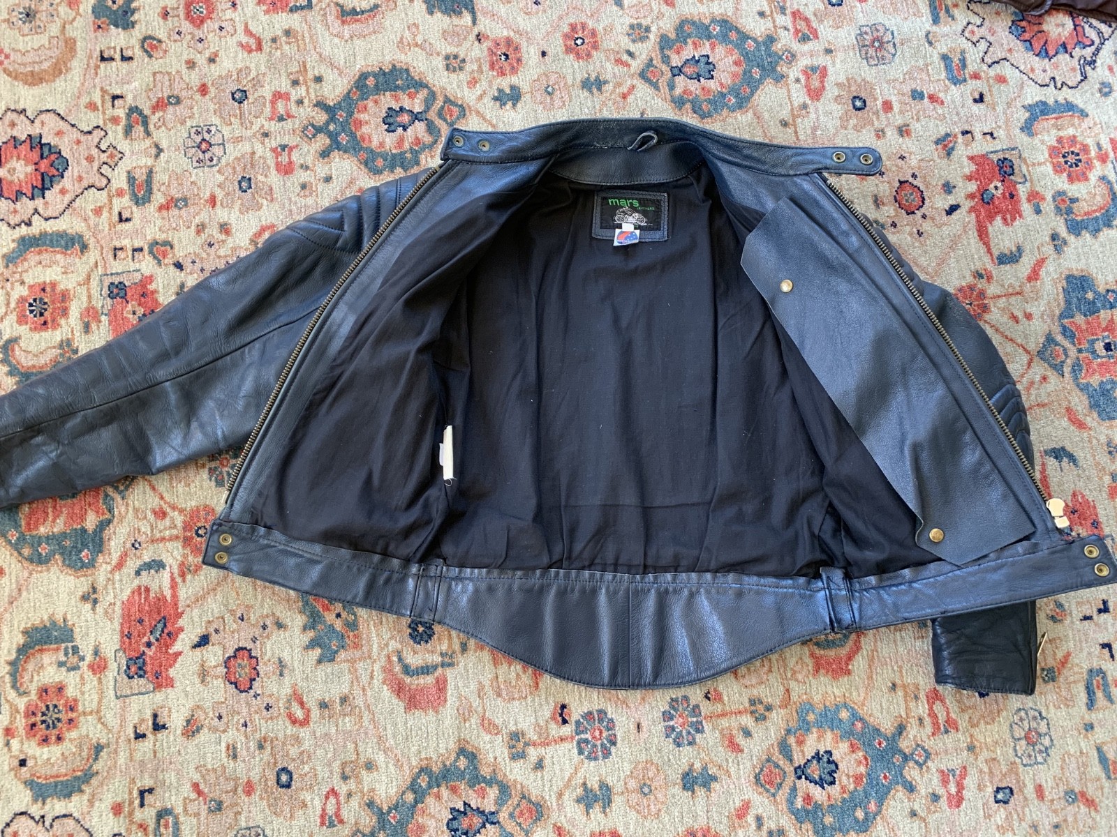 vintage MARS (Australian) BLUE leather motorcycle Jacket 1980s cafe racer 40*