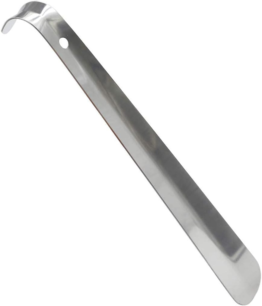 Metal Shoe Horn Long Handle, 12 Inch Long Handled Stainless Steel Shoe Horn for