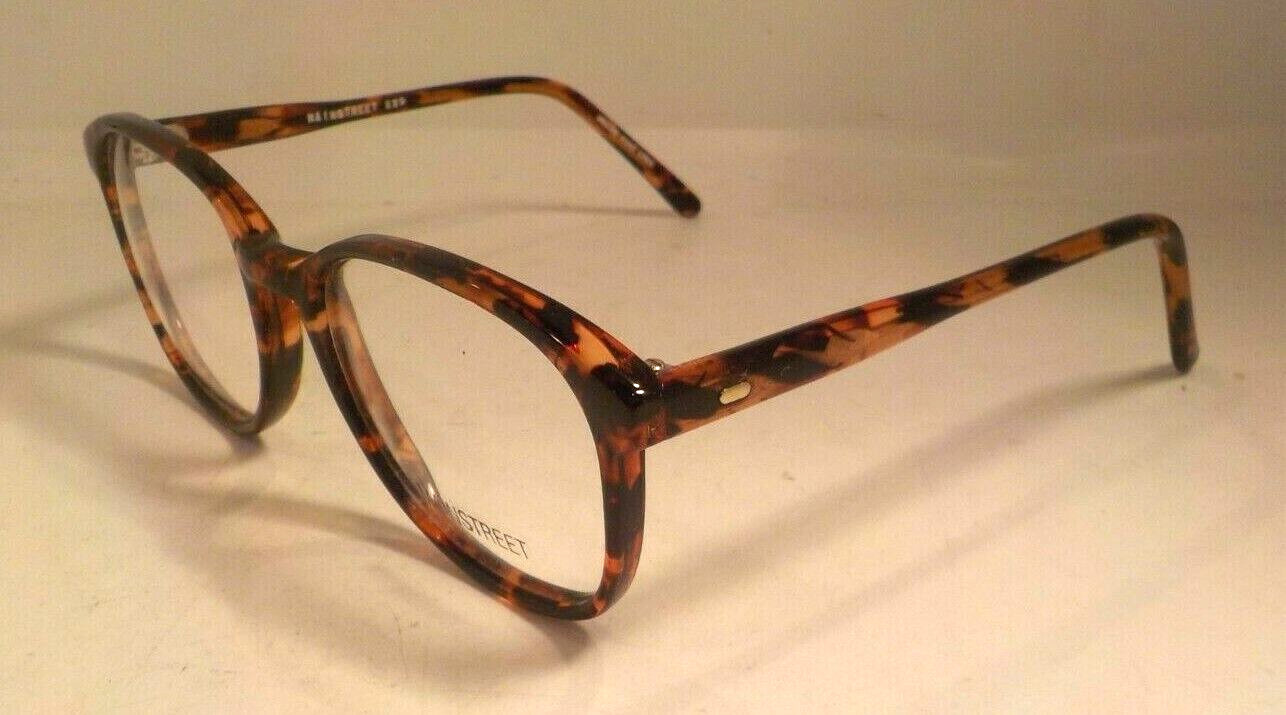 Vintage MAINSTREET 229 Black Amber 48/20 Eyeglass Frame New/Old Stock #302