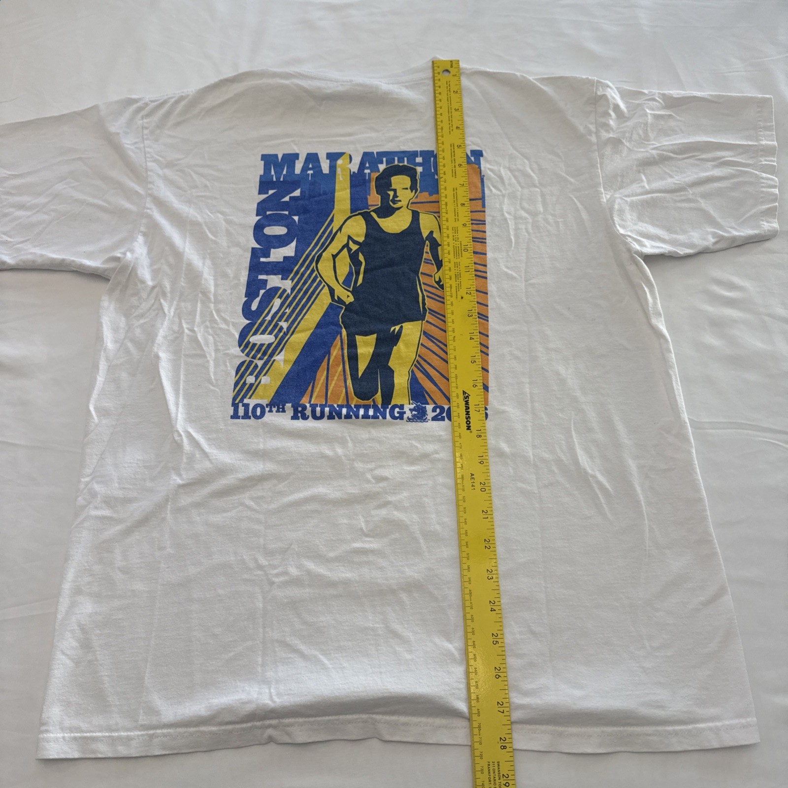 Official Vintage Boston Marathon 2006 T Shirt White Large Running Anvil Tag