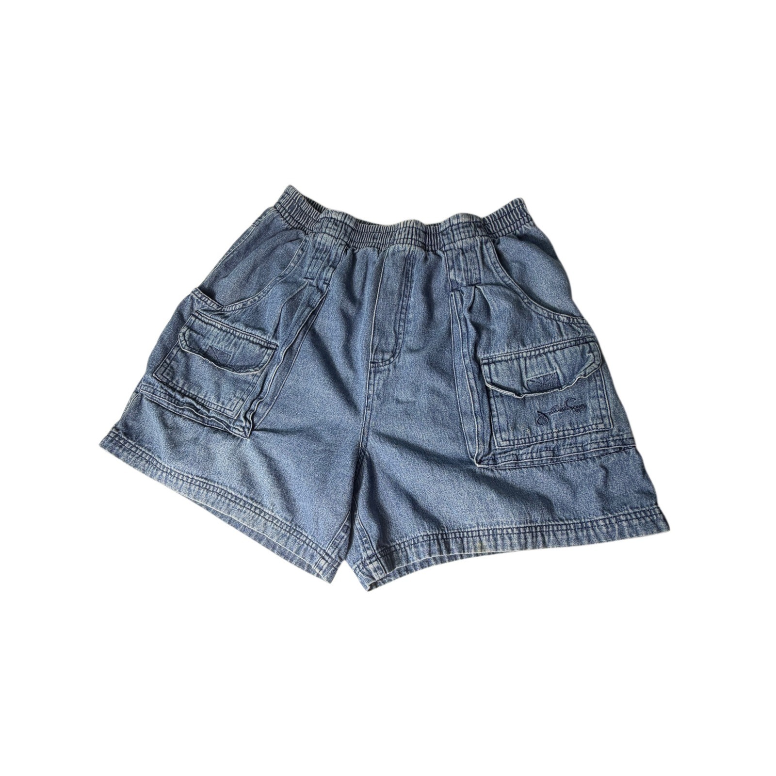 Vintage 90s Jonathan Logan Denim Cargo Shorts Size M Unisex Blue Utility Jorts