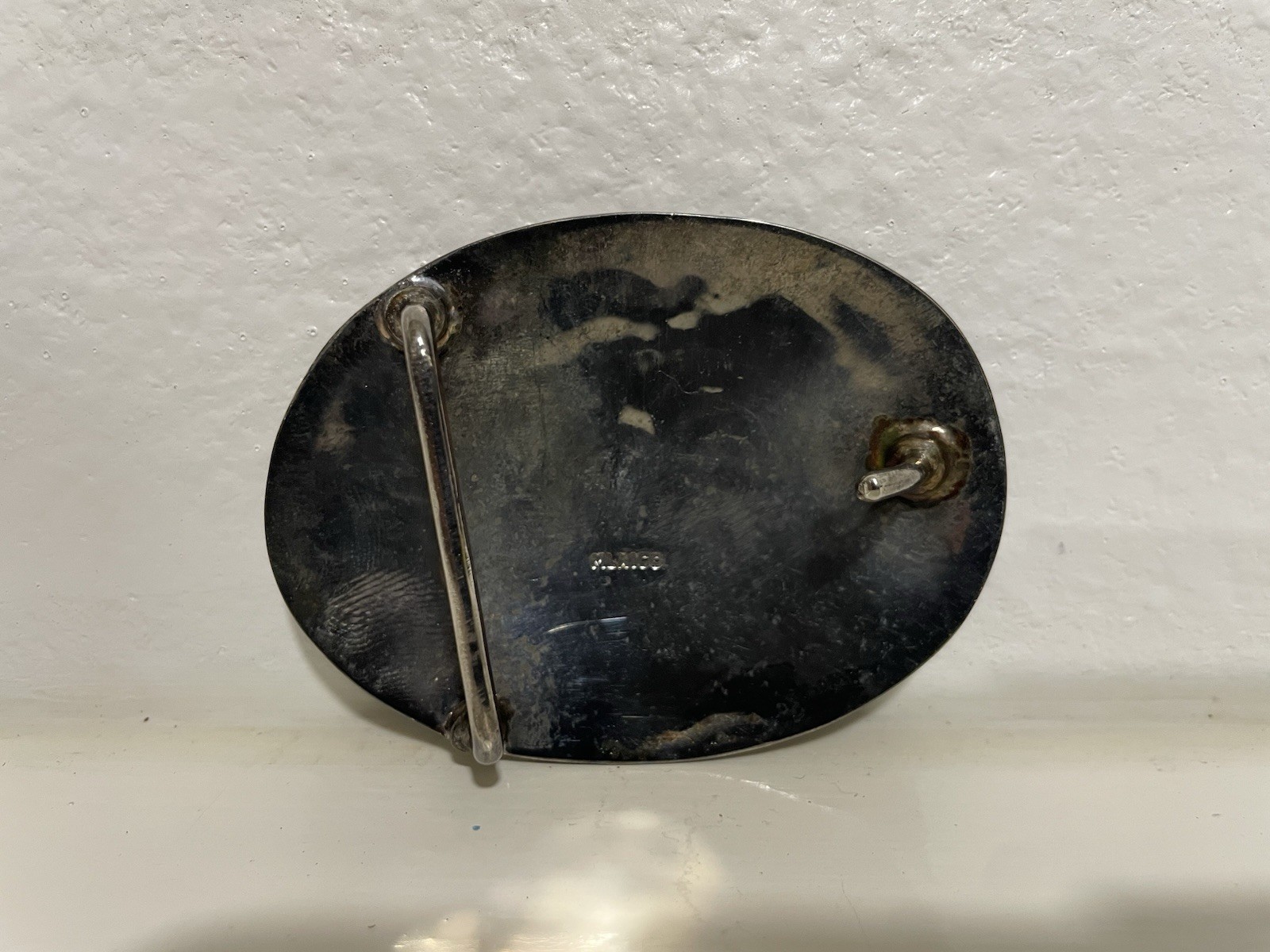 Mexico Oval Silver Tone Belt Buckle Southwest Western Sun or Aztec Warrior