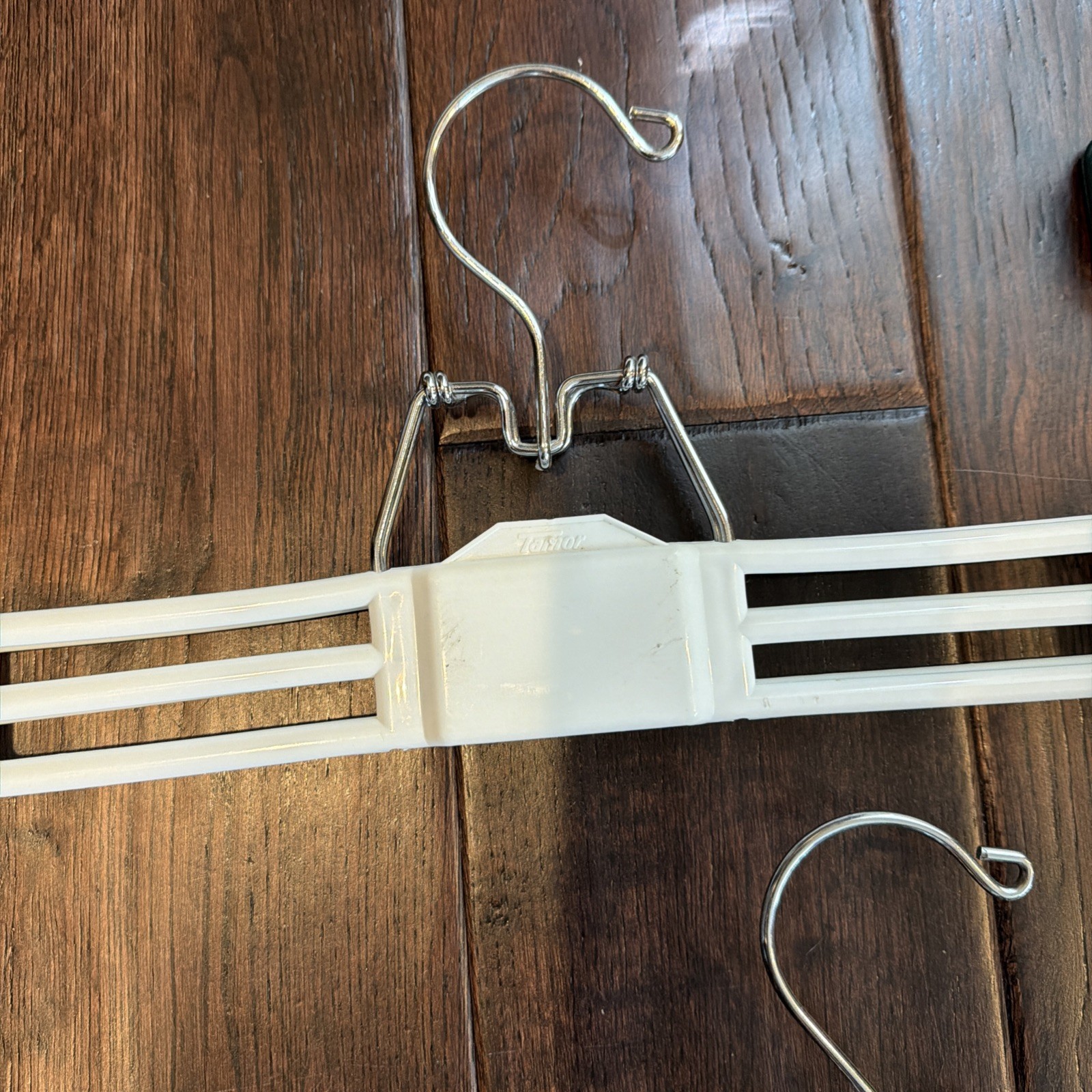 8 Vintage TAMOR Hanger Skirt Pants Clamp Style White Green Brown Clothes Hangers