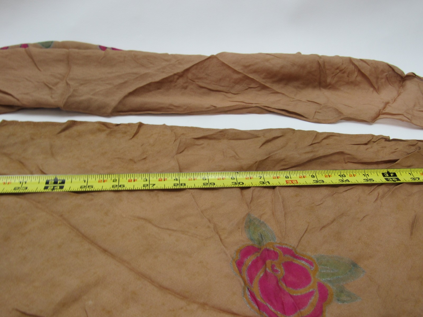 1940s Painted Lady Scarves Flowers FLoral 1950s Handpainted Lot Scarf