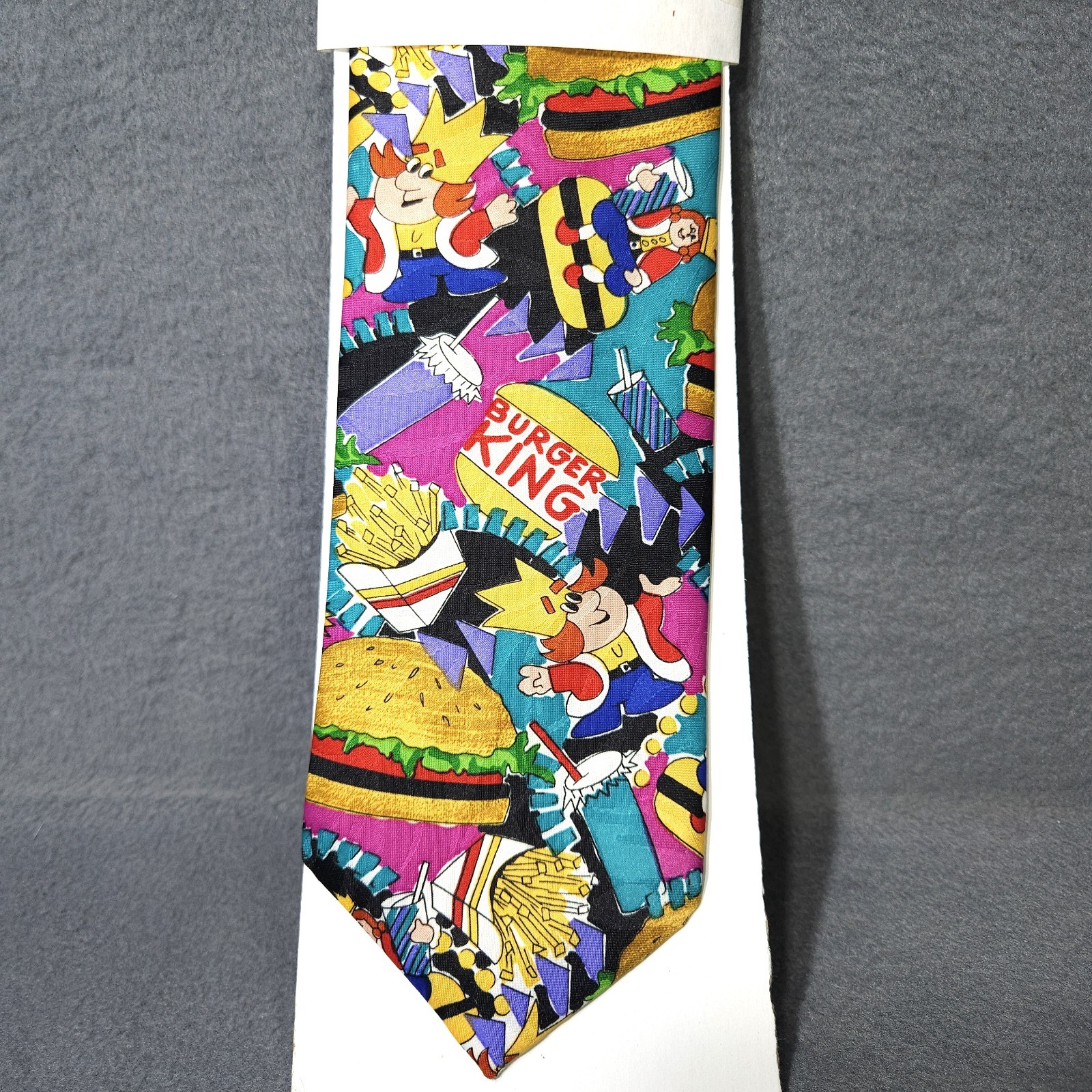 Burger King Cartoon Tie Necktie 100% Polyester Made In USA Vintage Angelica
