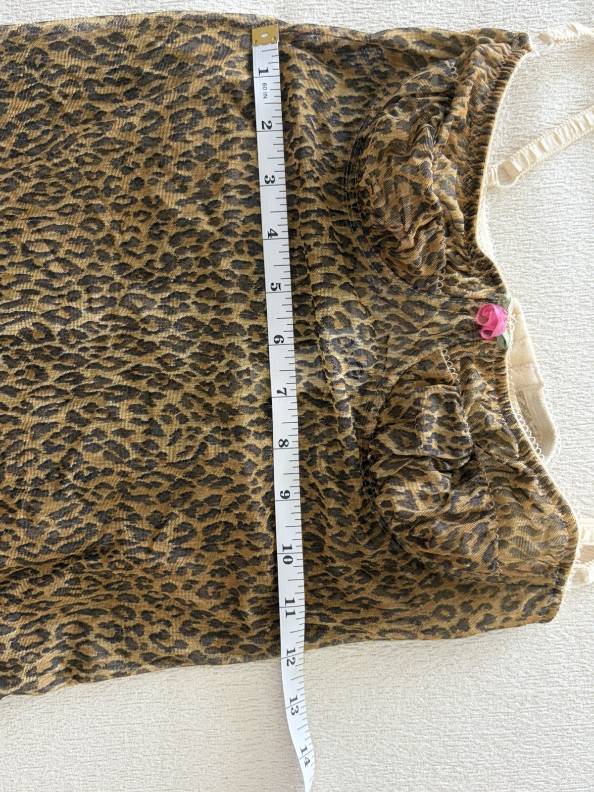 Vtg Rare Y2K Dolce & Gabbana Sheer Leopard Corset Bustier Slip Cami Dress Top S