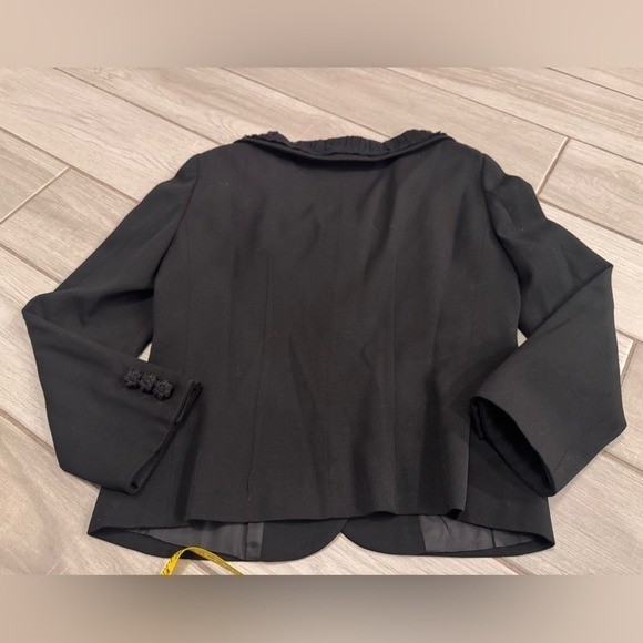 Moschino Cheap and Chic Black Ruffle Collar Blazer Jacket Made in Italy