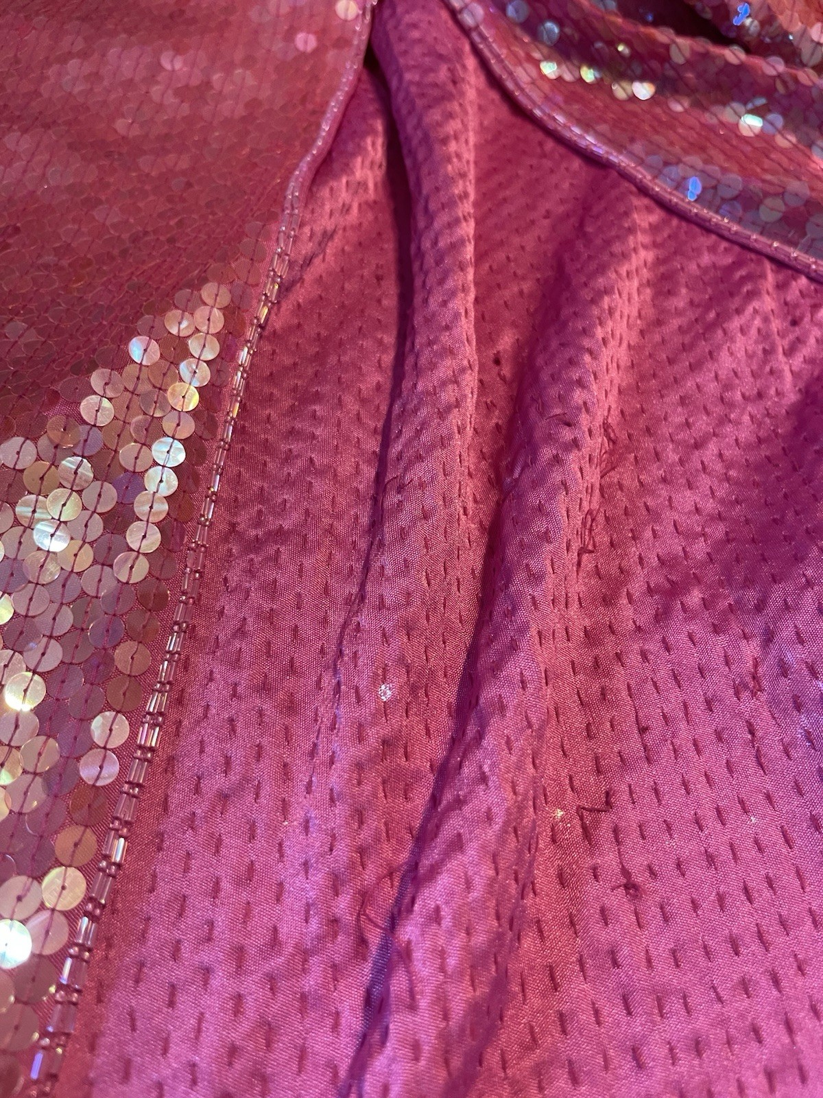 Vintage Nadine Pink Sequin Maxi Gown Size Medium 1980s Prom Special Occasion