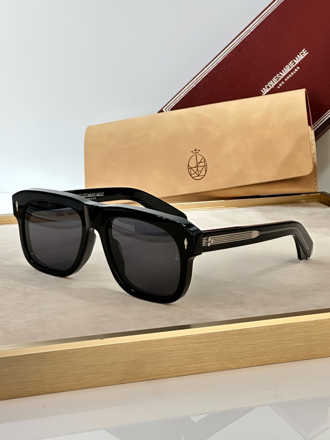 Unisex YVES JMM Square Sunglasses Clear Frame Gray Lenses JMM