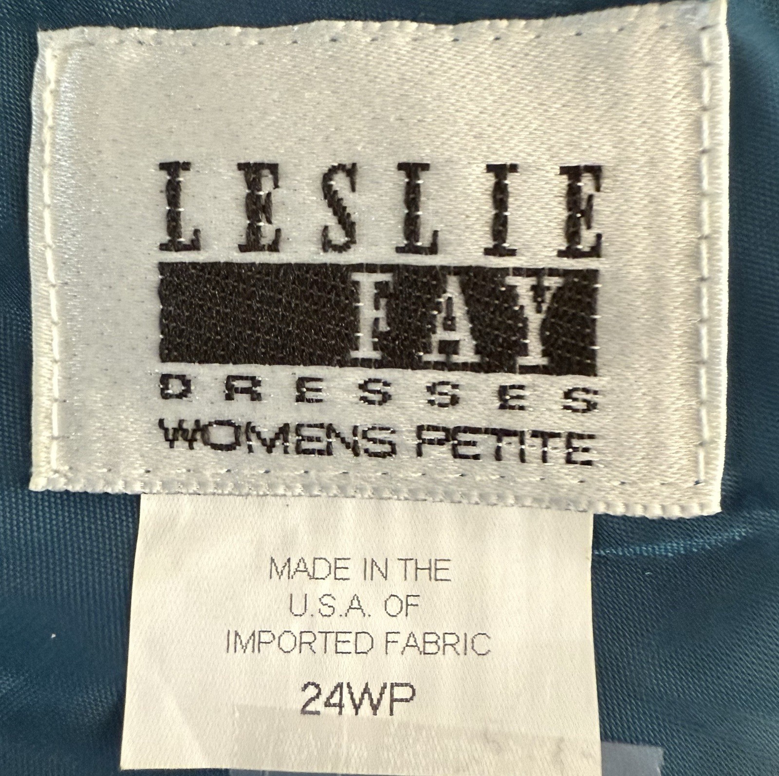 Vintage Leslie Fay Top & Maxi Skirt Sz 24WP Dk Turquoise Lined Classy Easy Care