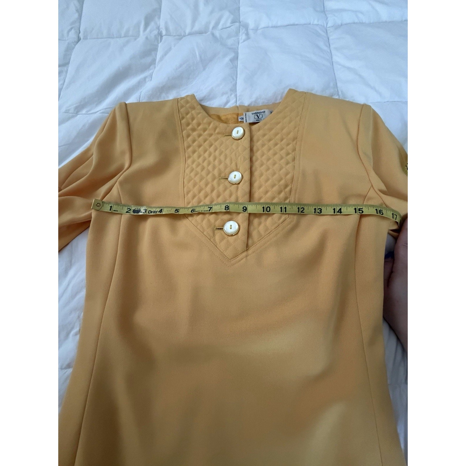 Valentino Orange Shift Dress Vintage 90s Size IT 38 US 4 Miss V Button Up Italy