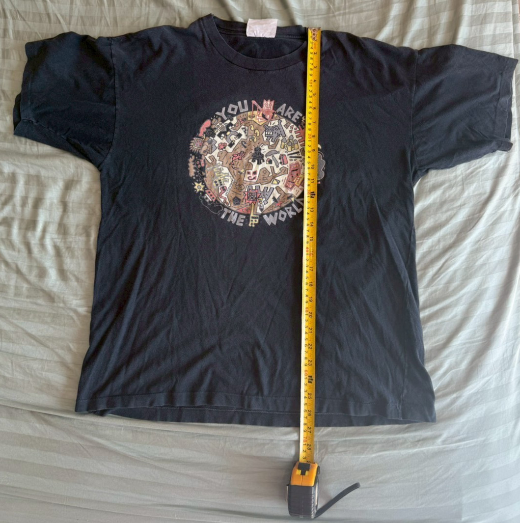 Vintage 1987 Speedy Graphito You Are The World Art T Shirt Single Stitch XL Fade