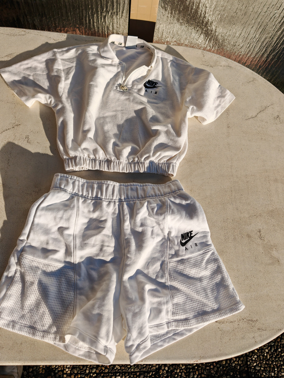 NIKE AIR SPRINTER RACER SHINY short shorts WOMEN’S size M + shirt size S COTTON