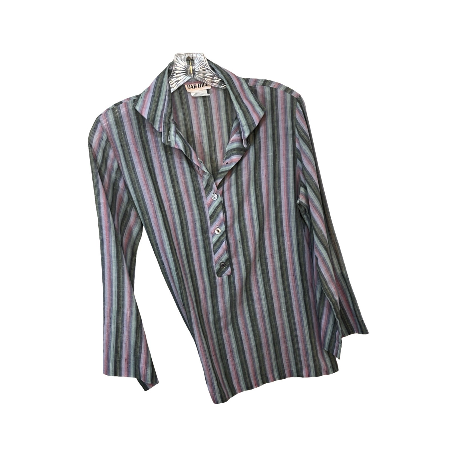 Vintage 60s/70s Mystery Lot of 5 Button Blouses Women’s Polyester, Cotton &Blend