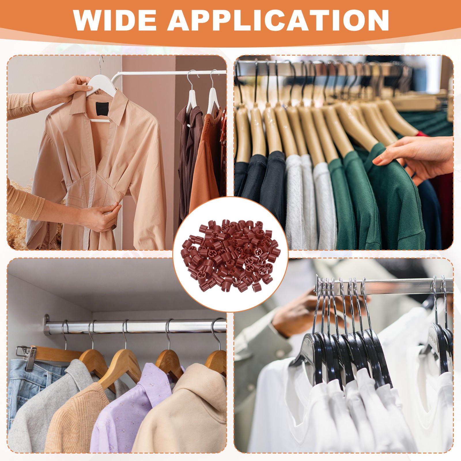 120pcs door marker for hangers, for rod 3-5mm, brown