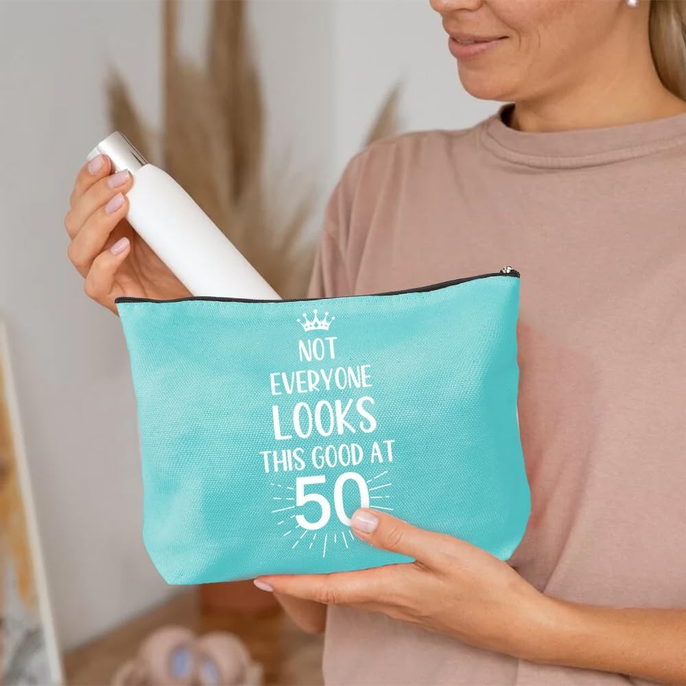 XiuSpark 50th Birthday Gifts for Women,Presents 23*18*5cm, Sky Blue 50
