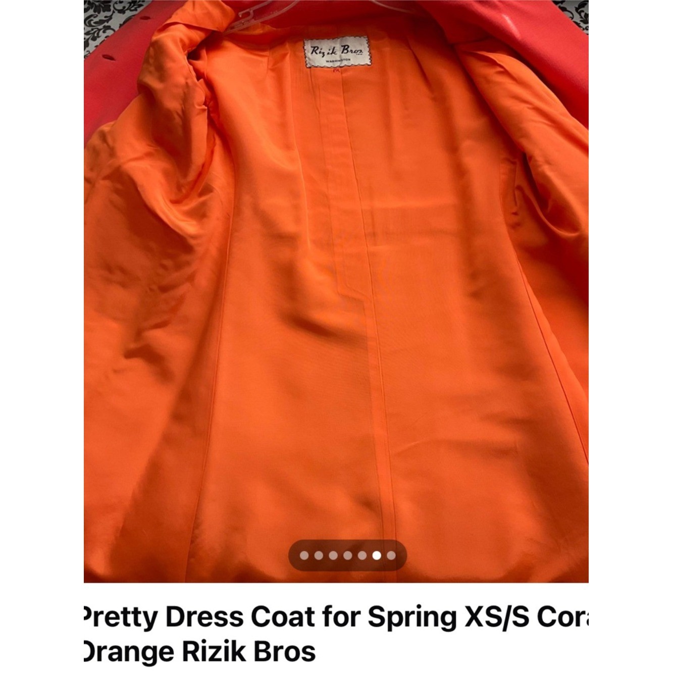 Rizik Bros DC Women’s Coral Double Breasted Vintage Coat: 1960’s to early 70’s