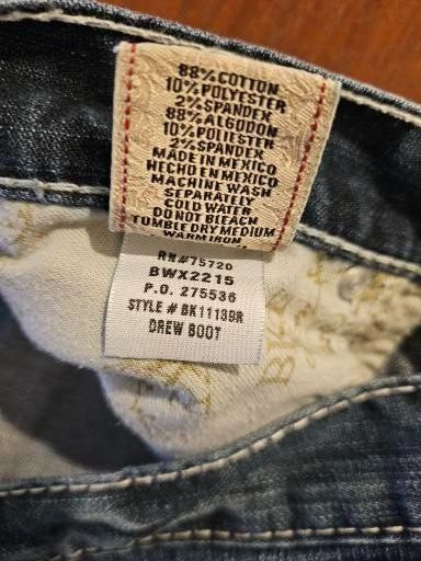 BKE Buckle Drew Womens Sz 28 x 30 1/2 Dark Boot Cut Stretch Jeans Big Stitch
