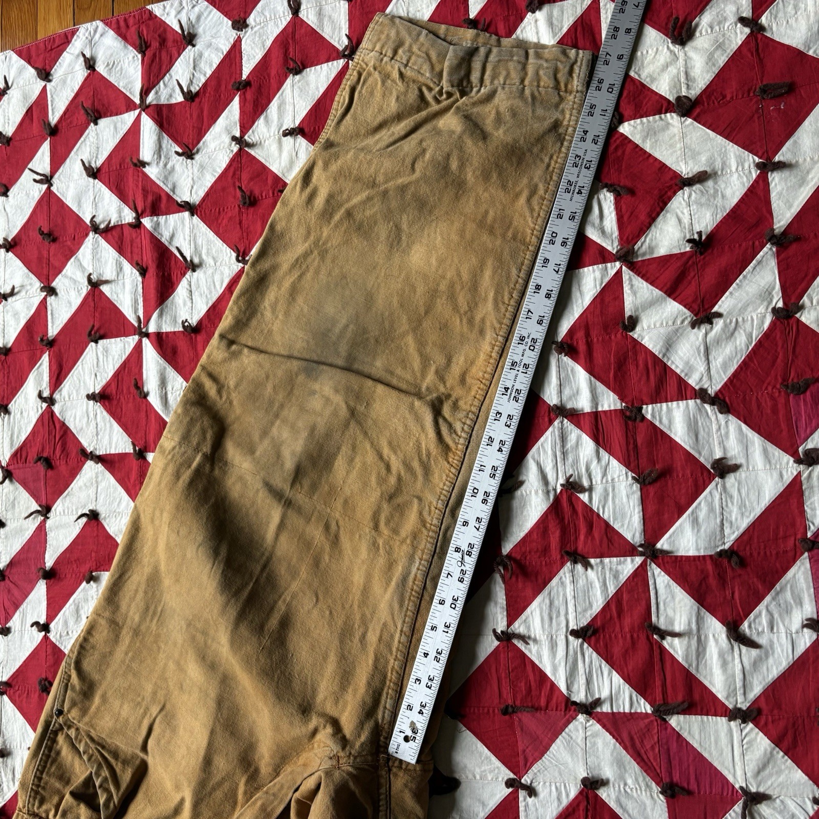 Vintage American Field Canvas Hunting Pants Mens As Is Worn Beige