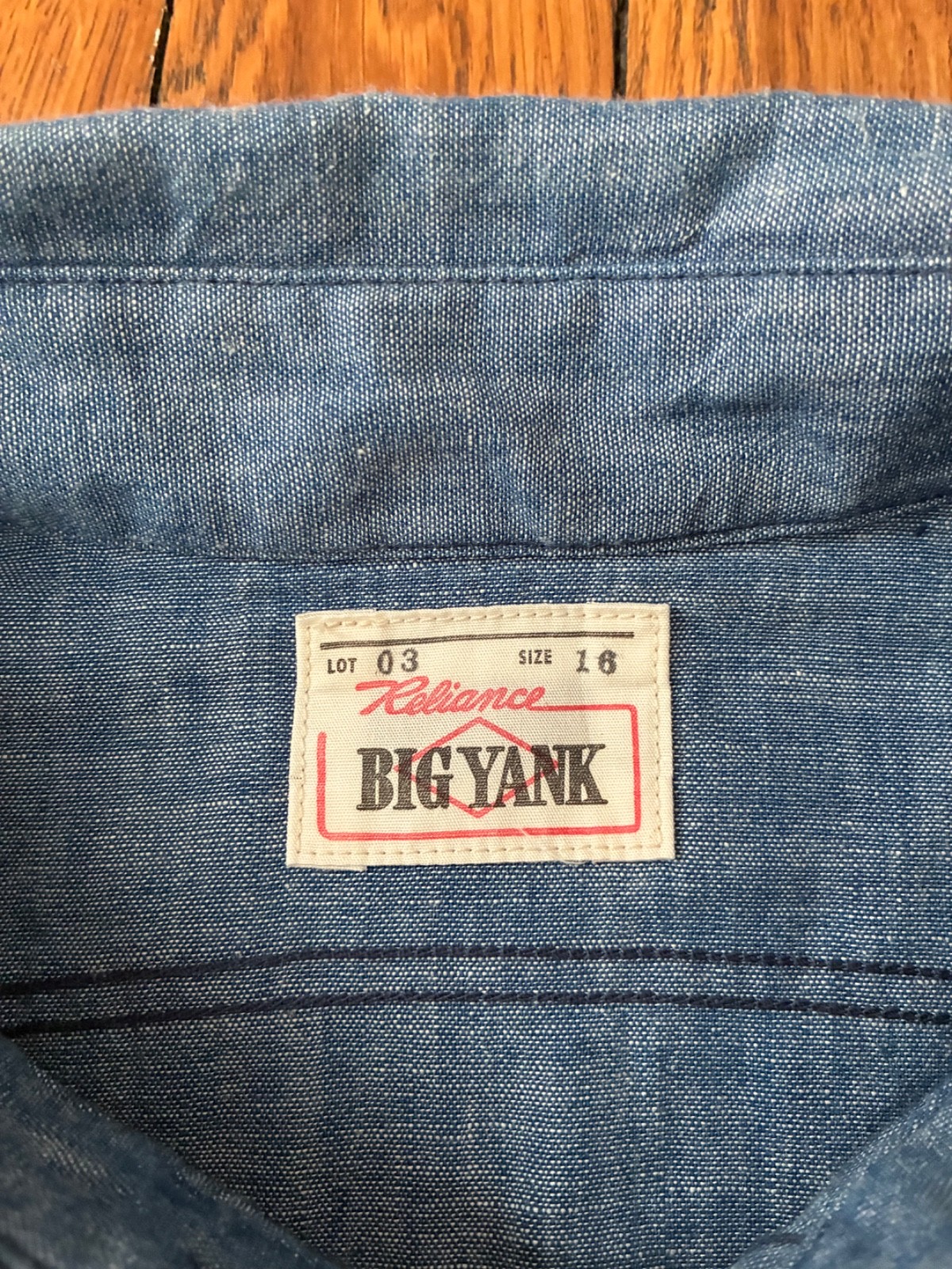 Vintage Big Yank 1935 Chambray Shirt size 16 made in Japan