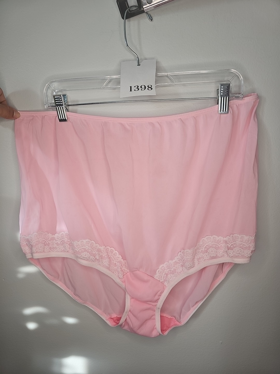 Vintage Dixie Belle Pink Panties White Lace Detail Style 01232 Size 14