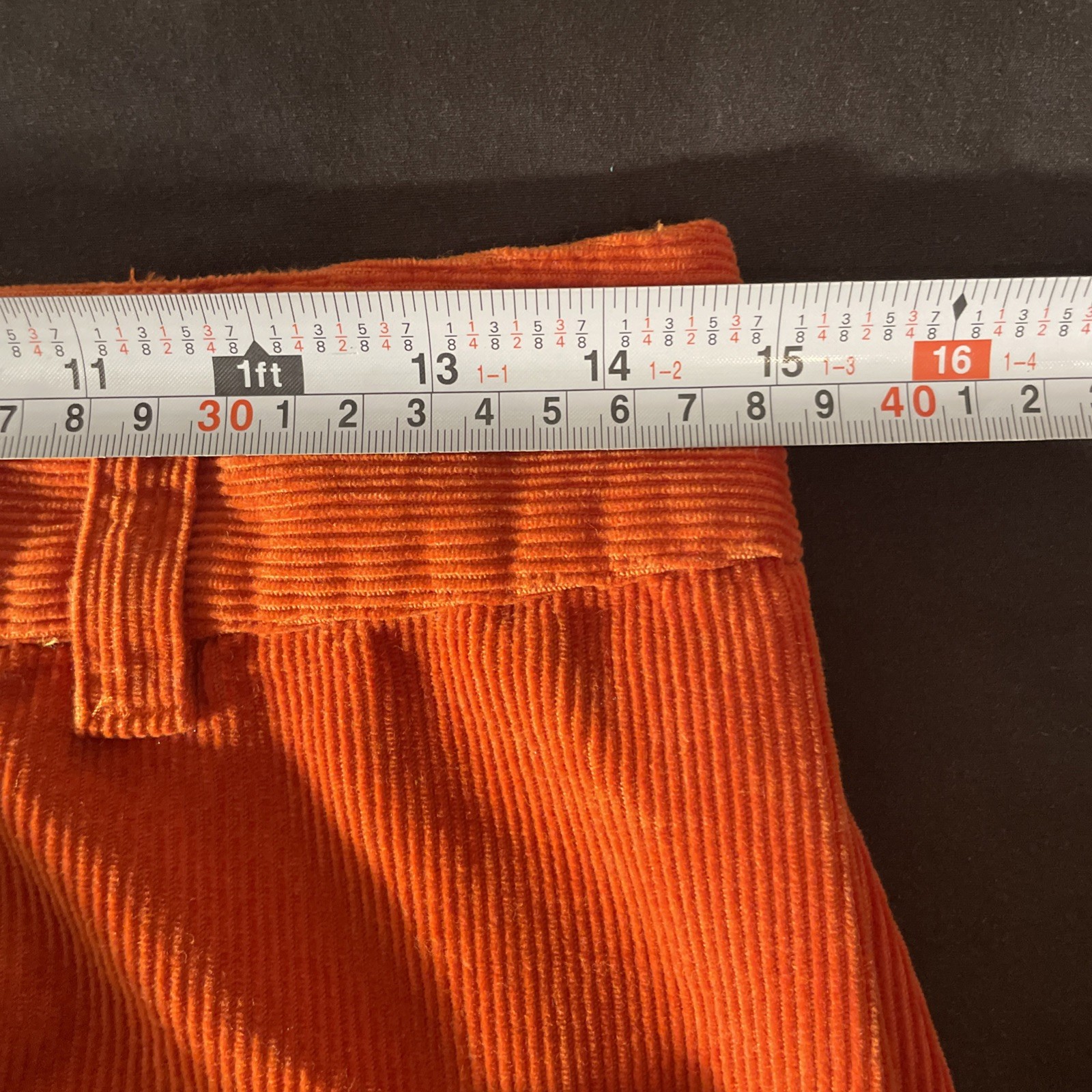 Luis Trenker Corduroy Utility Skirt Orange Leather Detail Pockets Sweater Hem