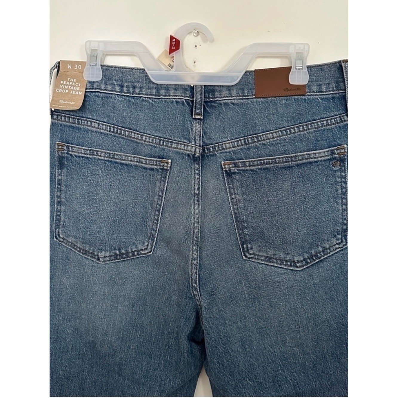 NWT Madewell Perfect Vintage Crop Jean Womens 30W Medium Wash Blue