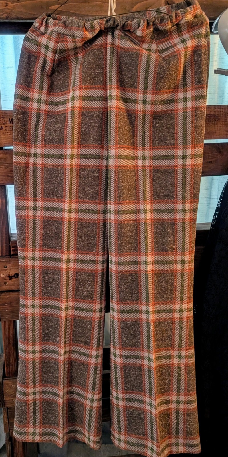 Pantsuit Wide Leg Plaid Pants Orange Top W/ Belt Business Casual Vntg!