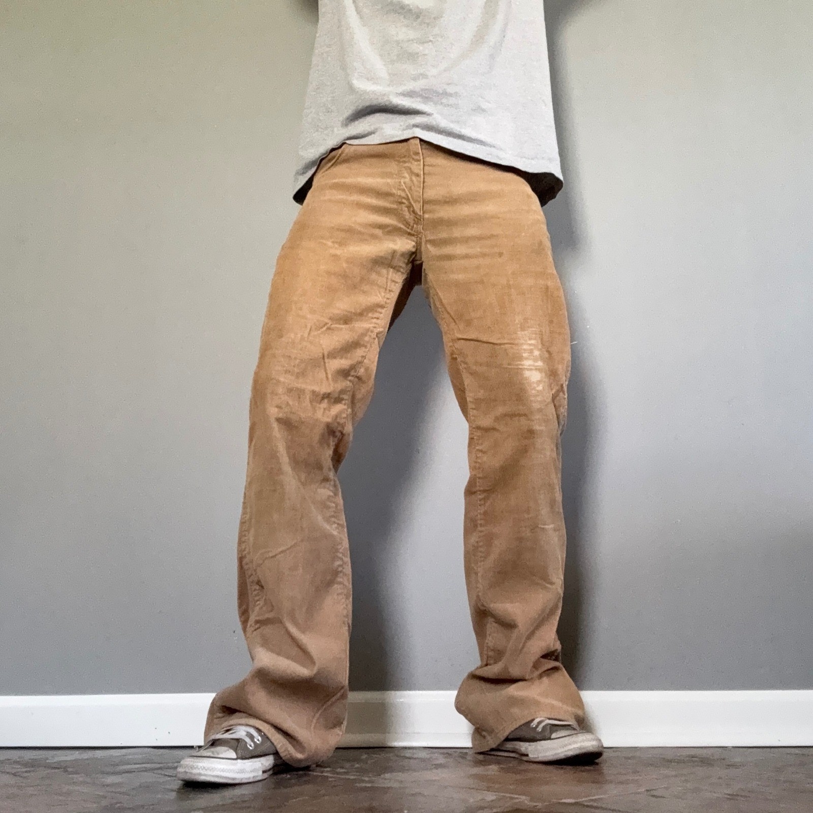Vintage 70’s Tan Flare Leg Mr. Leggs Corduroy Pants Talon 42 Zipper