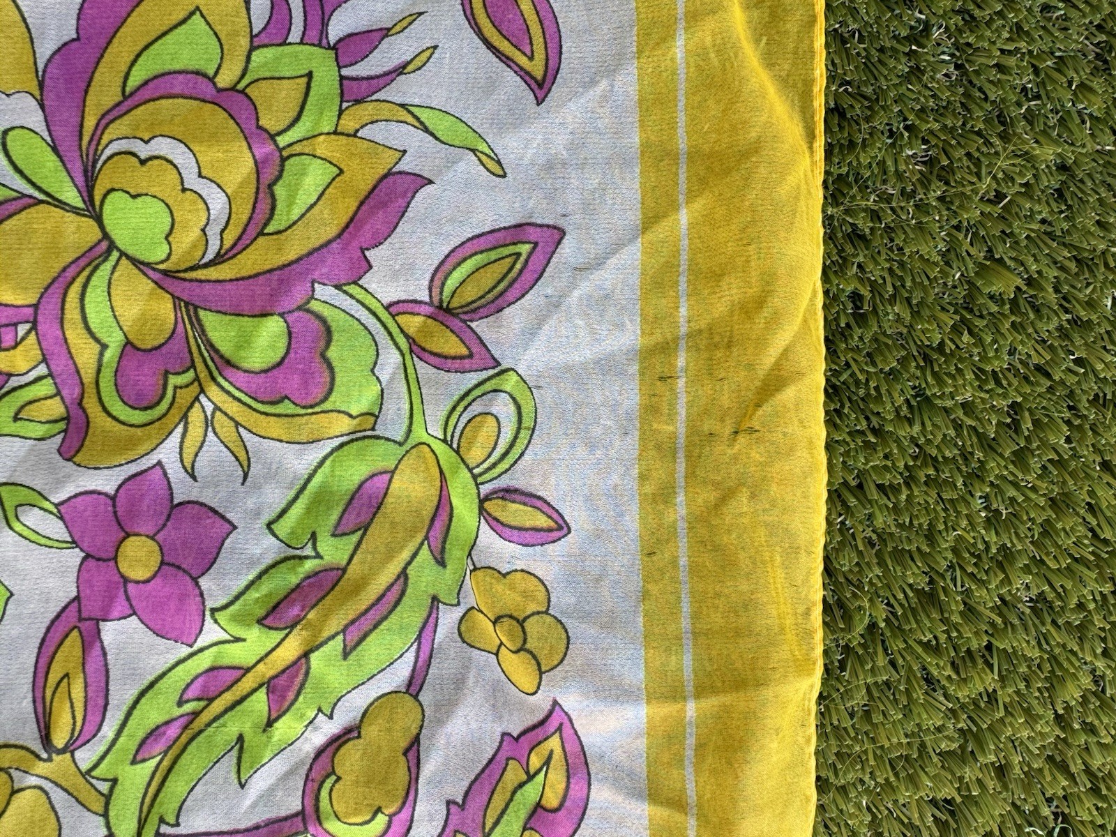 Vintage Primstyle Scarf 100% Acetate Rayon Made In Italy F.W. Woolworth Company