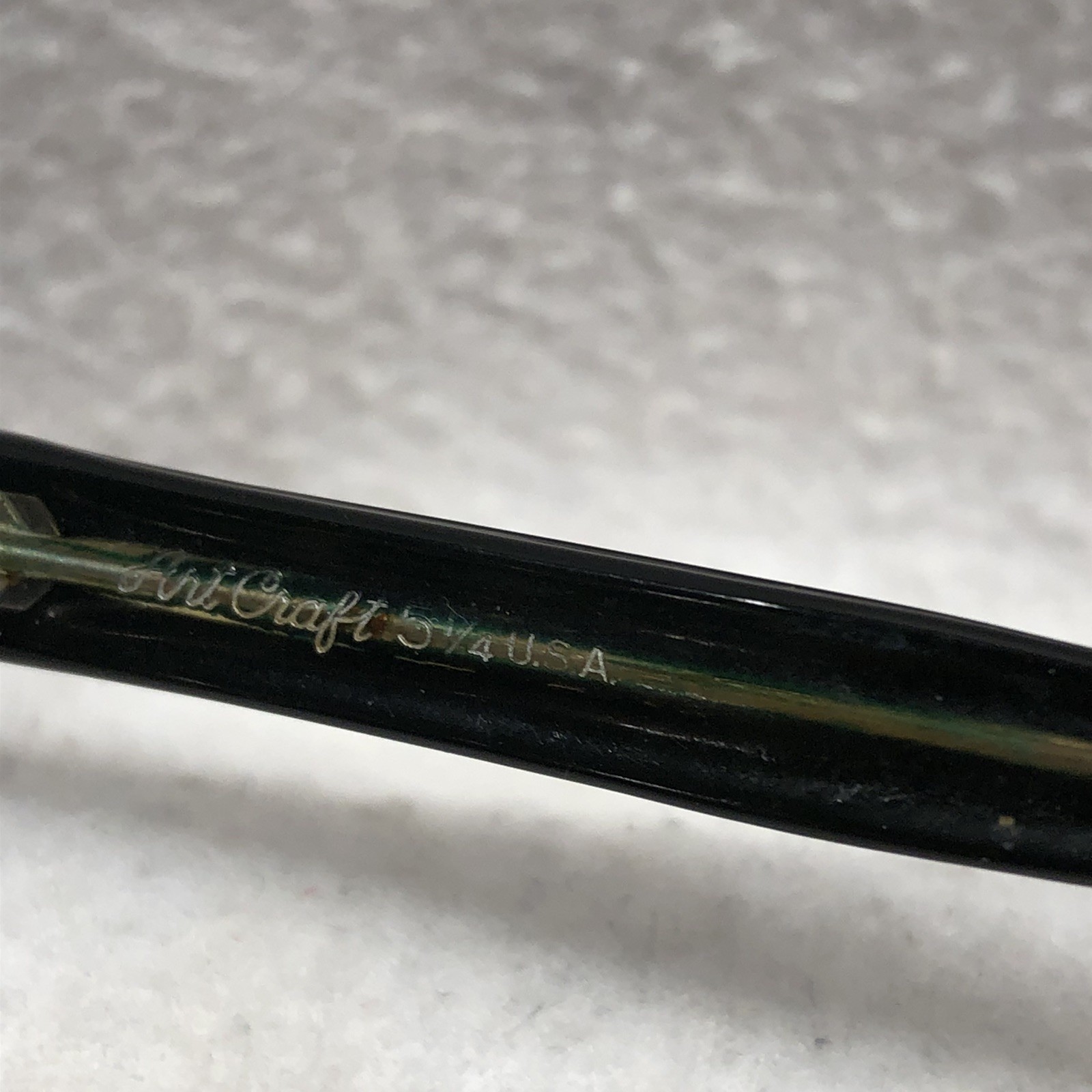 Vintage 1950s Art Craft Cat Eye Eyeglasses 5 1/4 Black Clear Glasses With Lenses