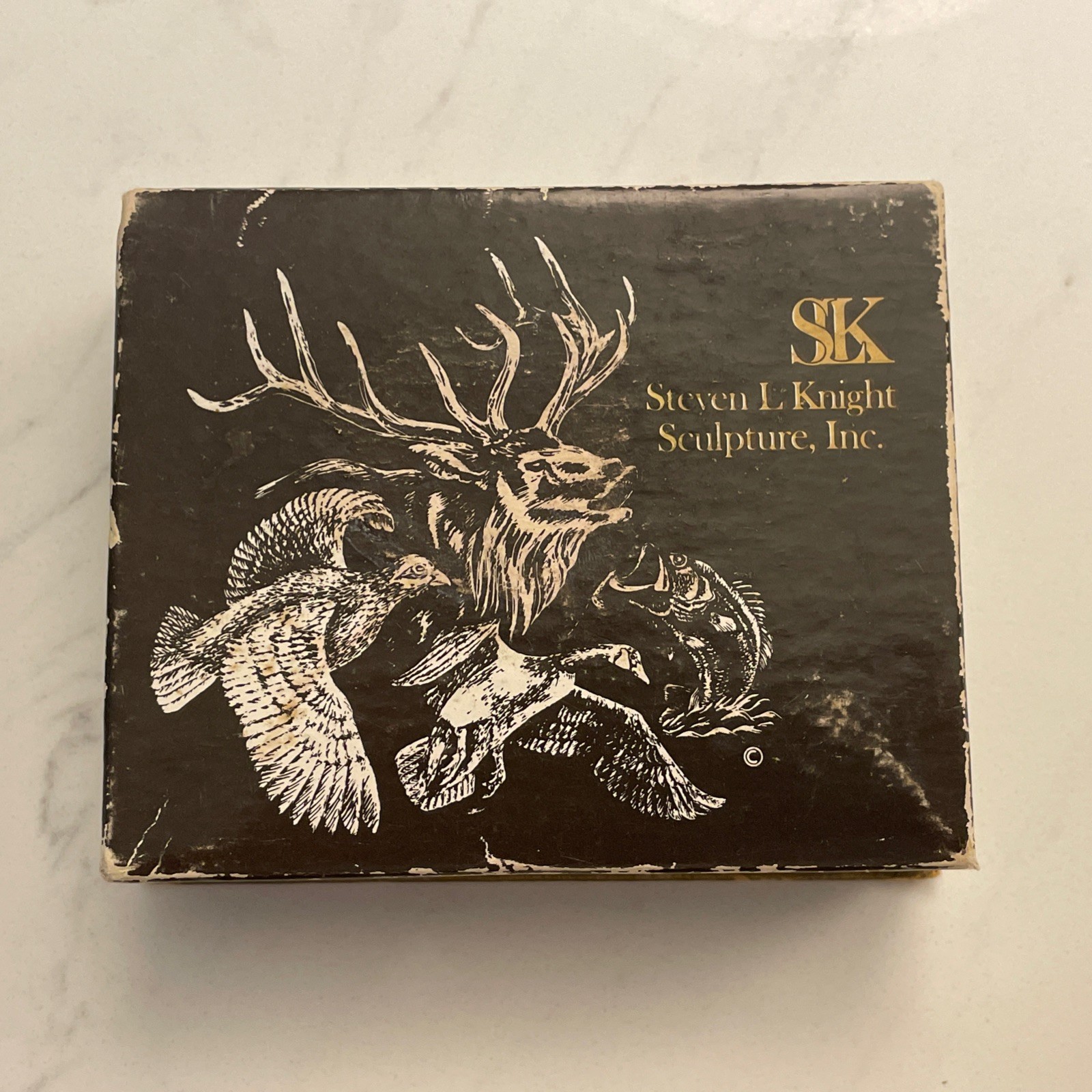 Vintage 1978 Steven L Knight Bison Buffalo Solid Bronze SLK Belt Buckle Crafted