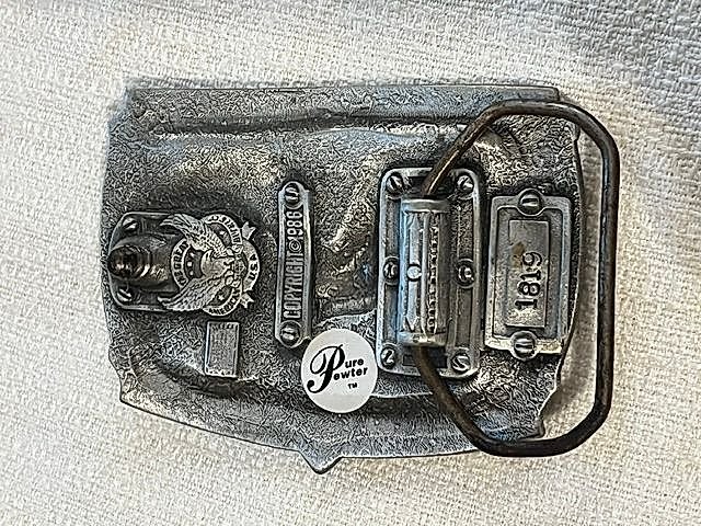 1986 Siskiyou Hangin Iron Ironworker Pewter Belt Buckle Serial #1819