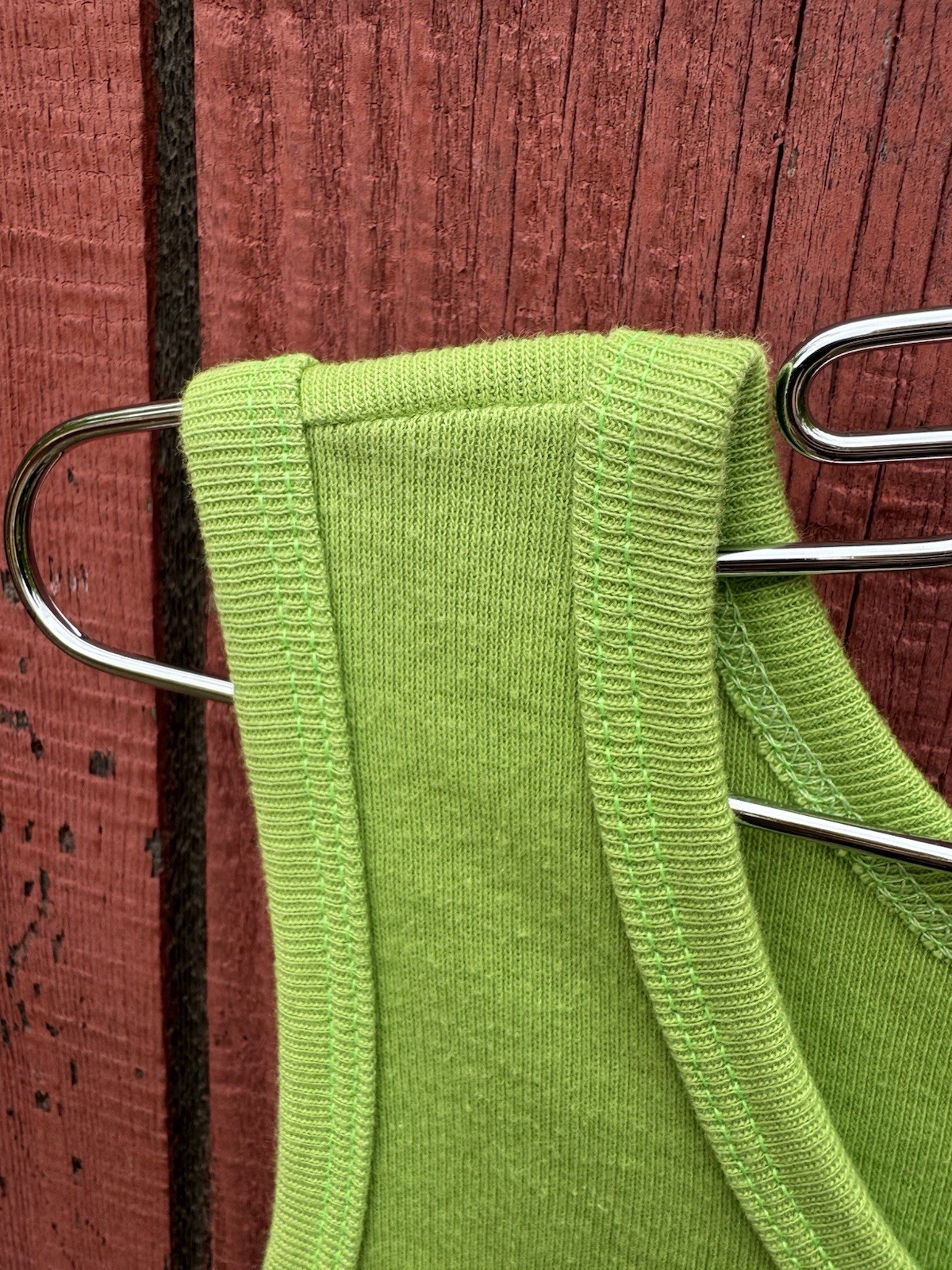 Vintage 80s 90s Ginnis Girl Lime Green Tank Top Soft Summer Spring Large Beach