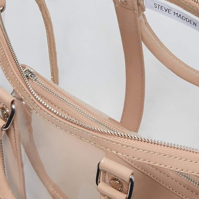Steve Madden womens Steve Madden DAYLIN Clear Satchel, Nude, One Size US