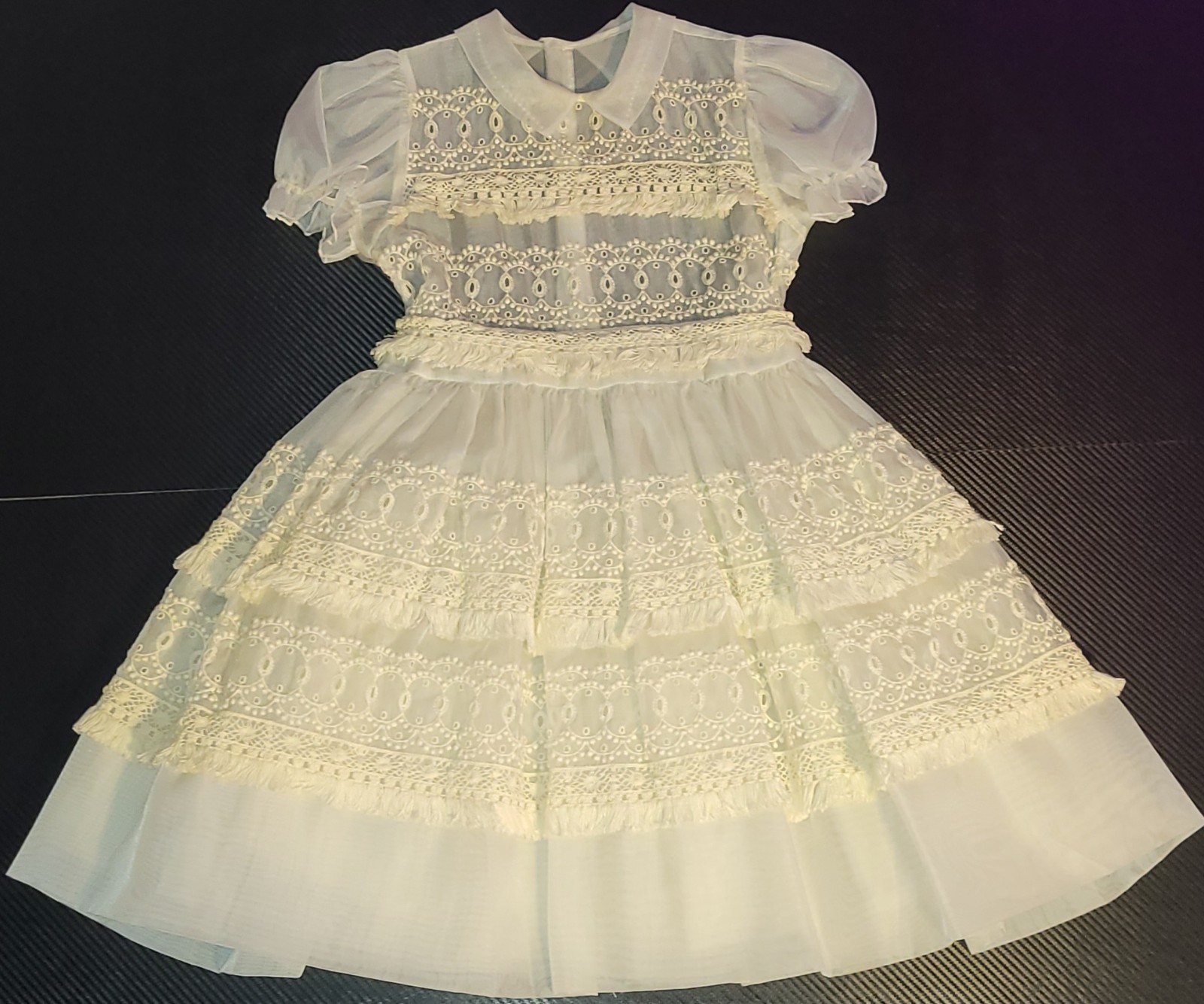 Vintage 1950’s/1960’s Girls White Lace Special Occasion/Communion Dress