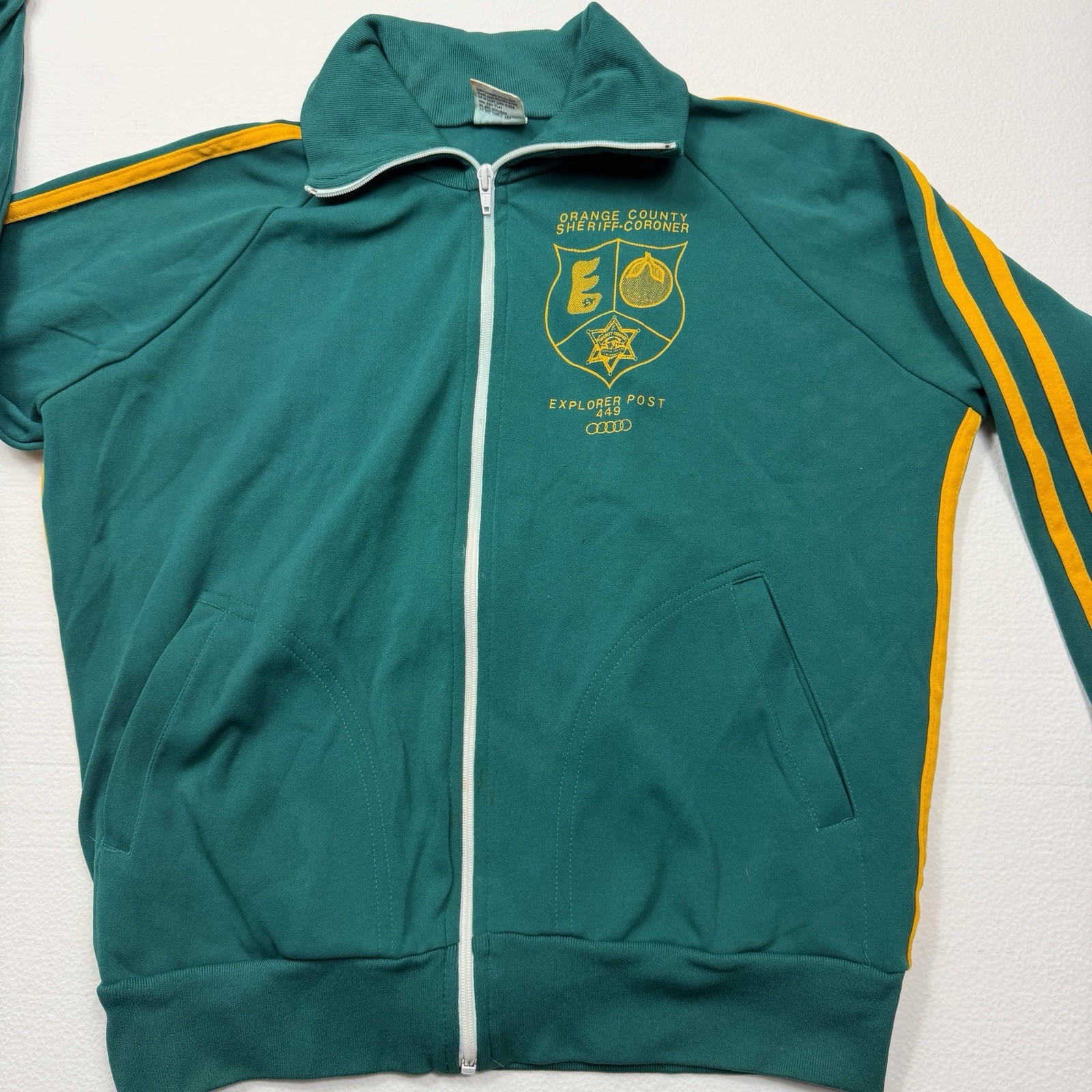 Vintage 1980 Ascot California Police Explorer Olympic Track Jacket Double Knit M