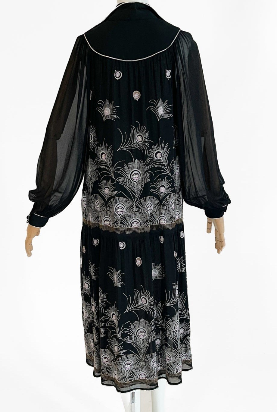 JANICE WAINRIGHT VINTAGE EMBROIDERED VISCOSE MIDI DRESS SIZE S/ M