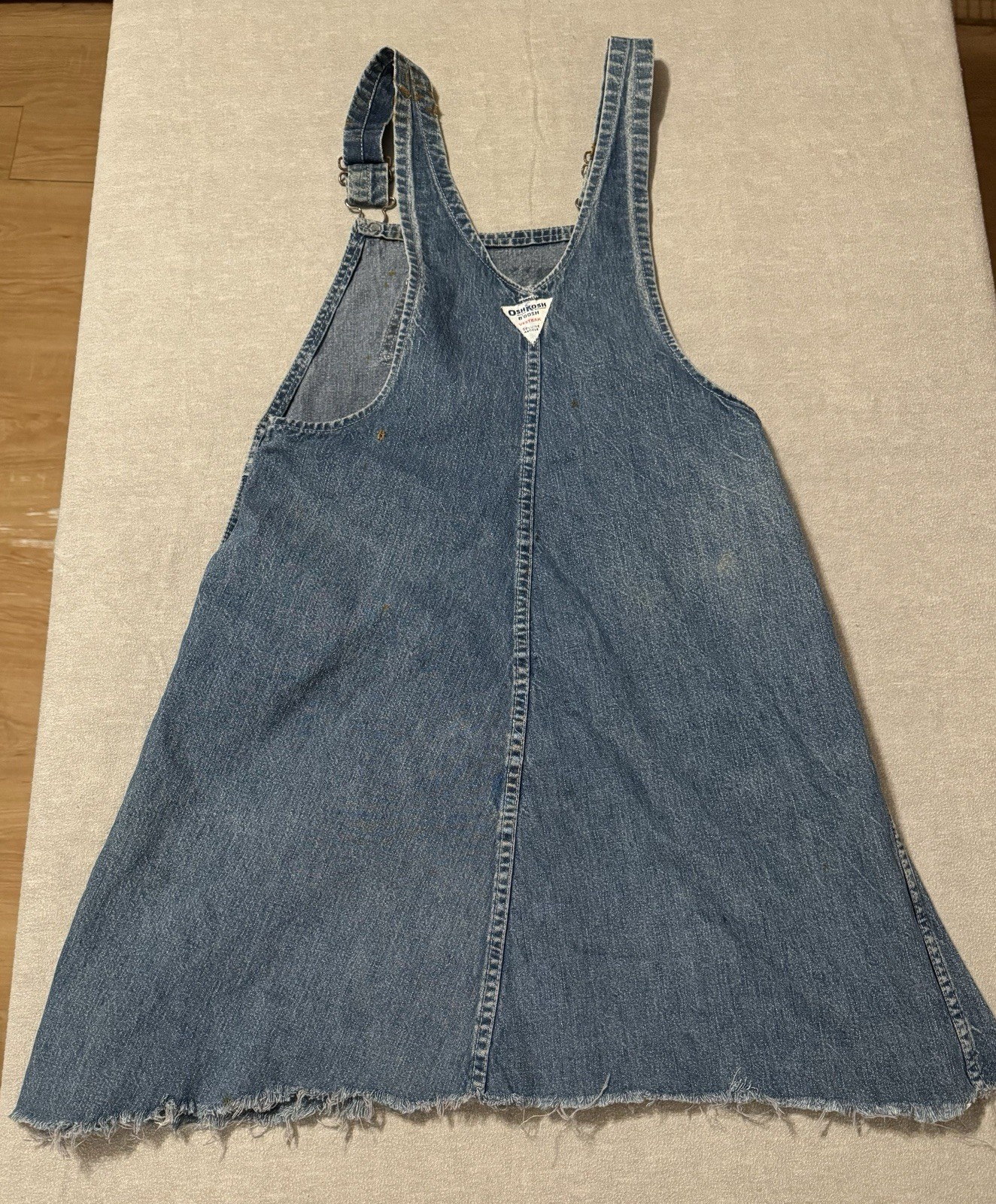 Vintage USA OshKosh B’Gosh Vestbak Denim Overalls Jumper Dress Small Grunge 90s