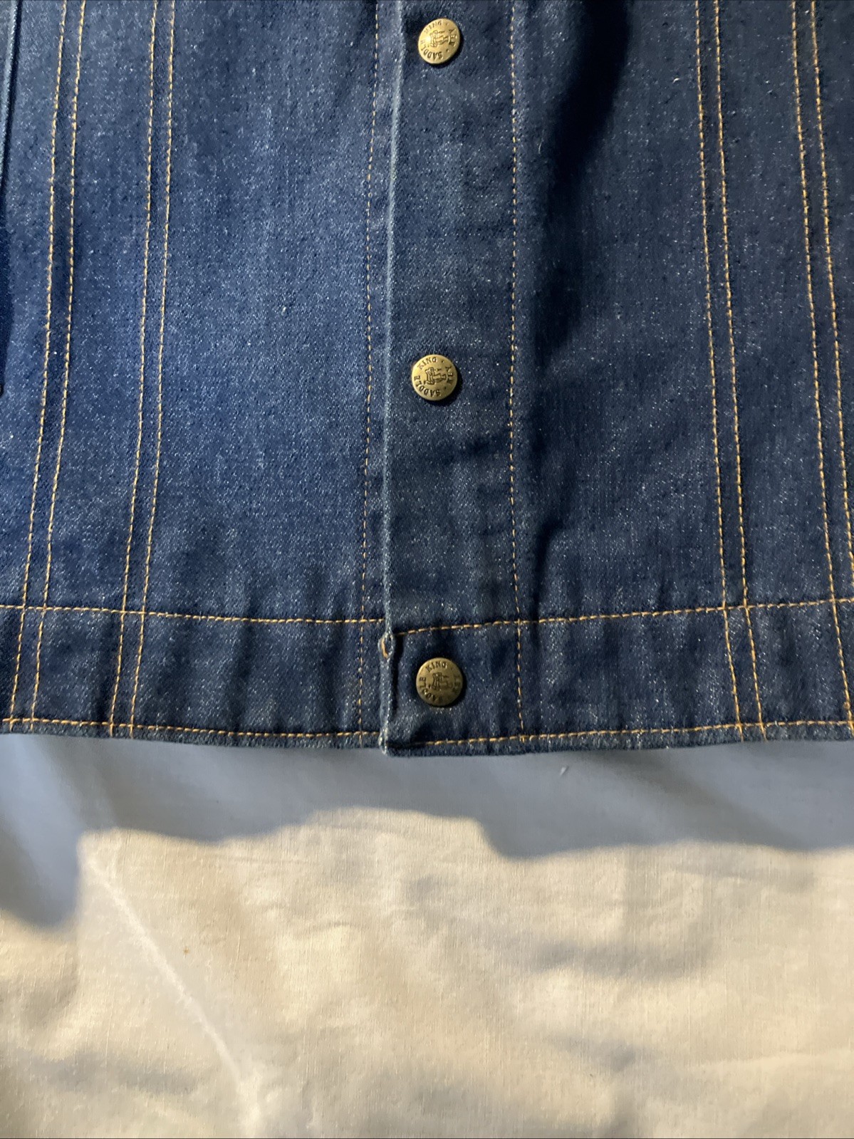 VTG Saddle King Western Denim Trucker Jacket Adult 38 Regular Made In USA