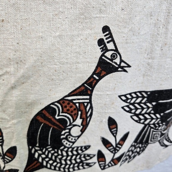 Vtg 70s southwestern Pueblo birds native design midi skirt READ