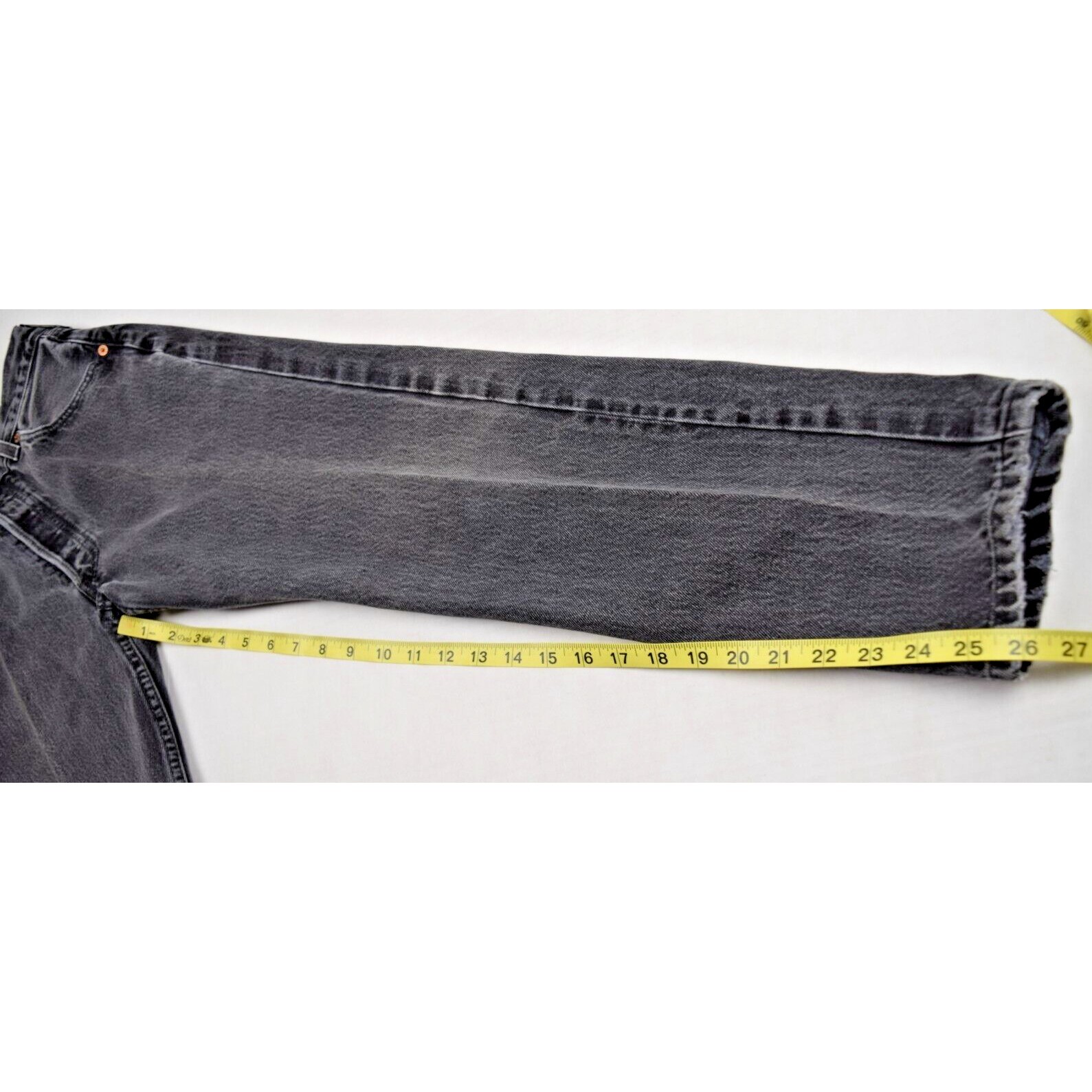 Vintage Levis Black 501 Jeans 28 x 35 90s Straight Leg Fade Made in USA c.1998