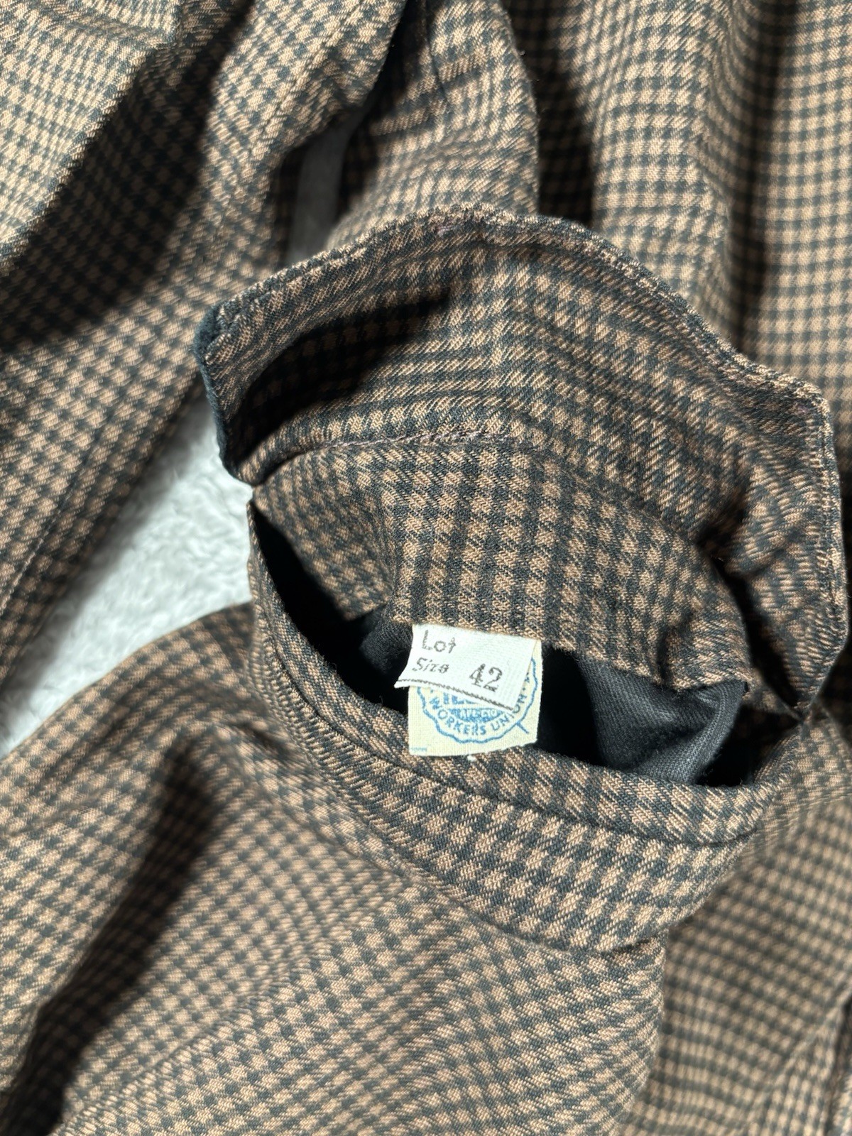 Vtg 1950s Mens Brown Sport Coat Jacket Rockabilly Blazer Houndstooth Sz 42 Elvis